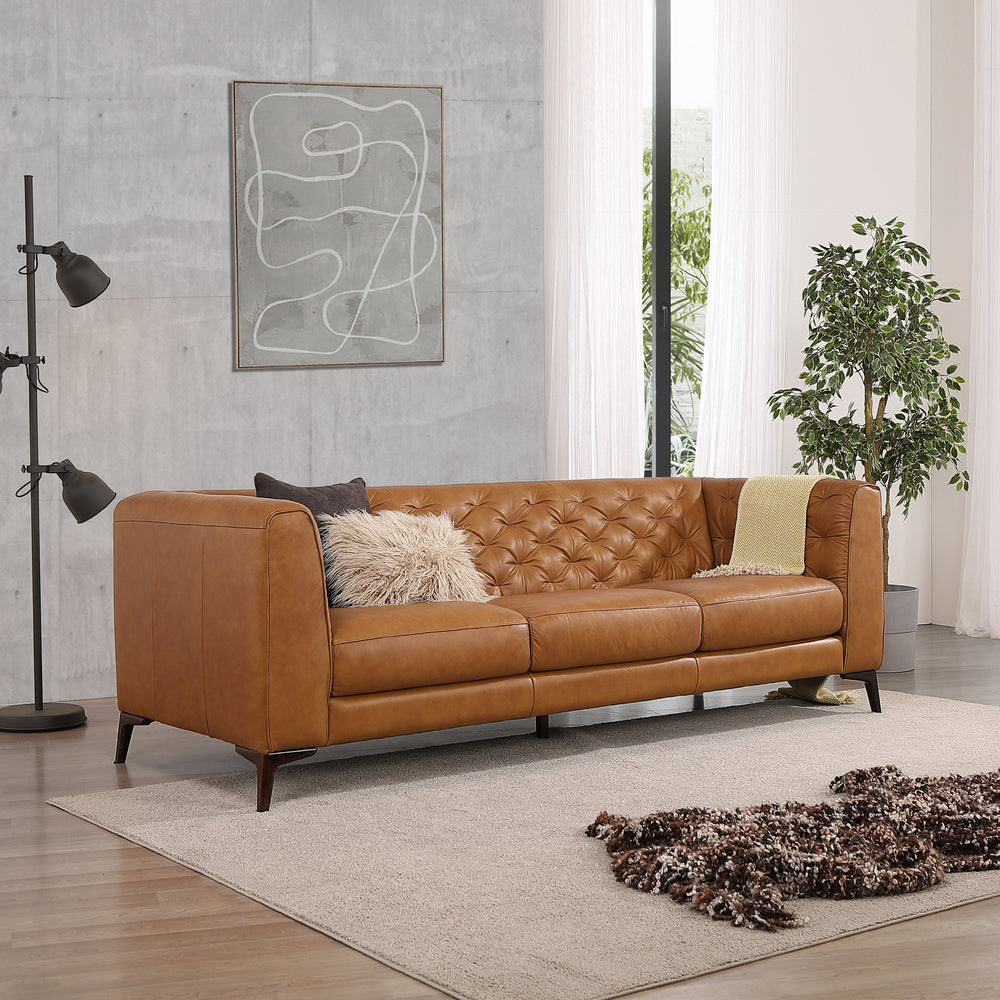 The Fargo Tan Leather Sofa Era and Style Inspired Home Décor 3