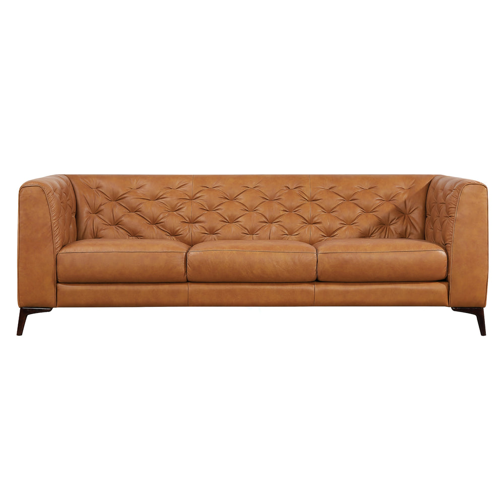 The Fargo Tan Leather Sofa Era and Style Inspired Home Décor 1