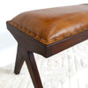 The Chad Mid Century Modern Tan Leather Bench Era and Style Inspired Home Décor 4