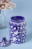 Artisan Crafted Blue Pottery Canister