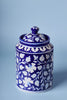 Artisan Crafted Blue Pottery Canister