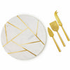 Marble Cheese Board with Gold Knives