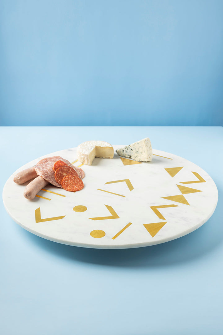 Olympia Marble Lazy Susan, 16" by GAURI KOHLI