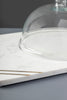 Handmade Marble Cheese Tray with Glass Dome