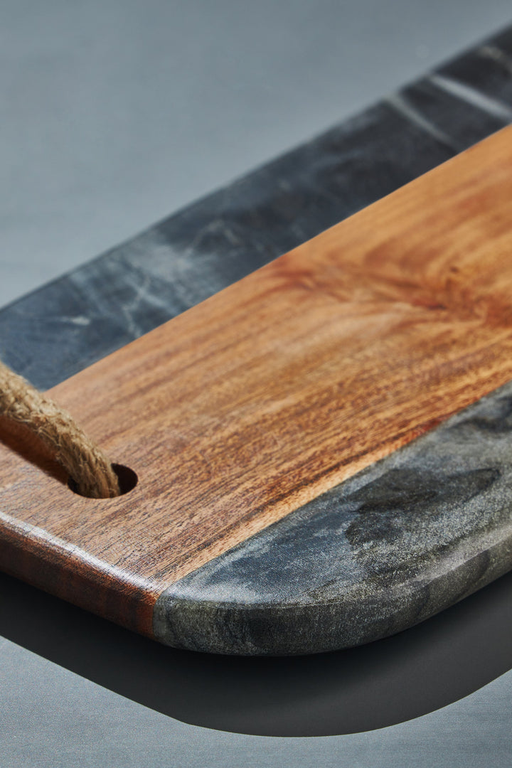 Marble & Wood Cutting Board, Grey