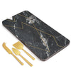 Ambrosia Marble Cheese Board with Knives