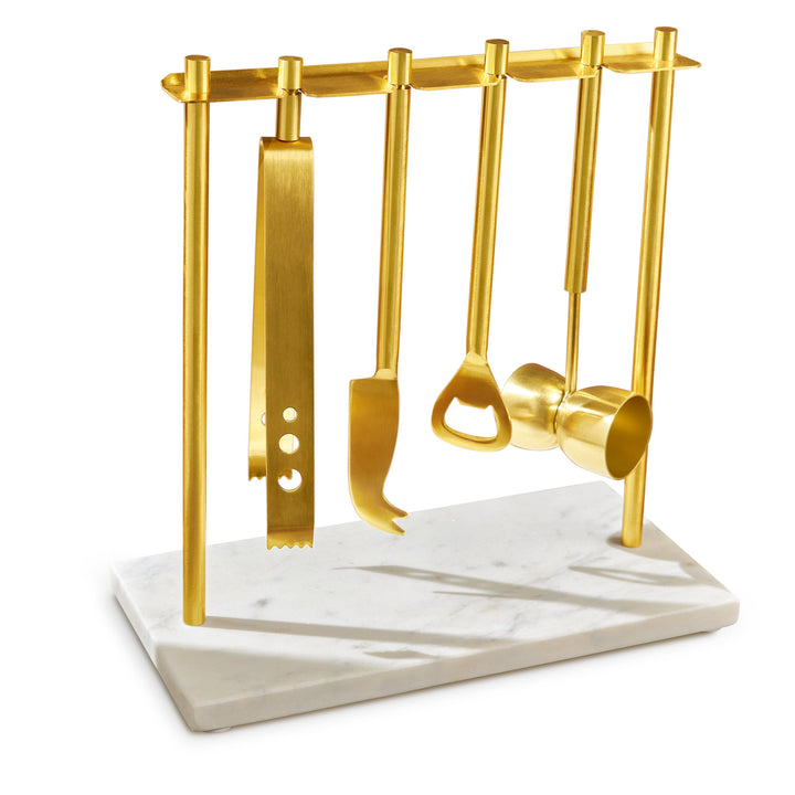 Tokyo Marble & Gold Bar Tools Set