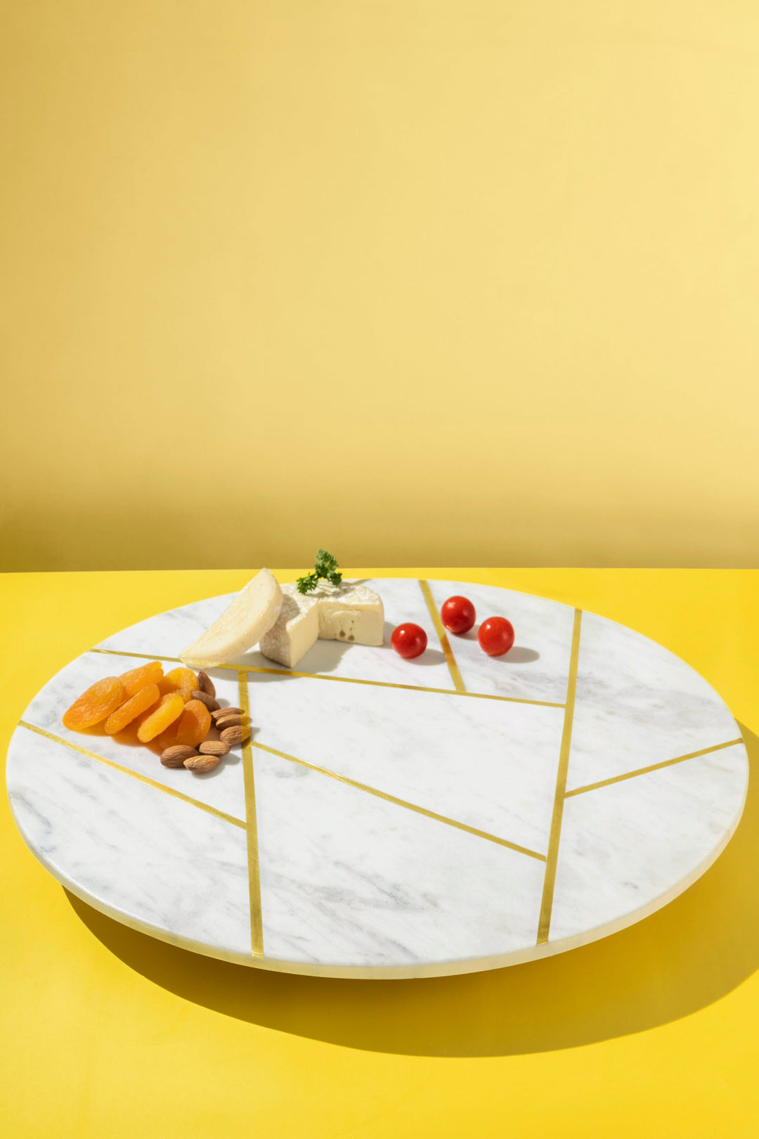 Marble and Brass Lazy Susan, 16"