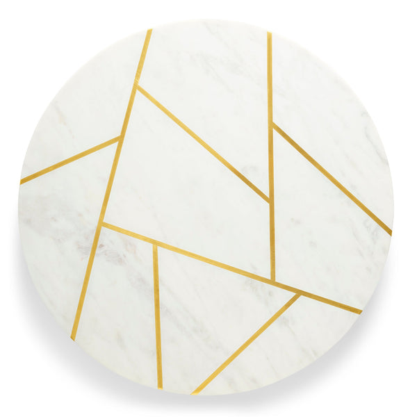 Marble and Brass Lazy Susan, 16"