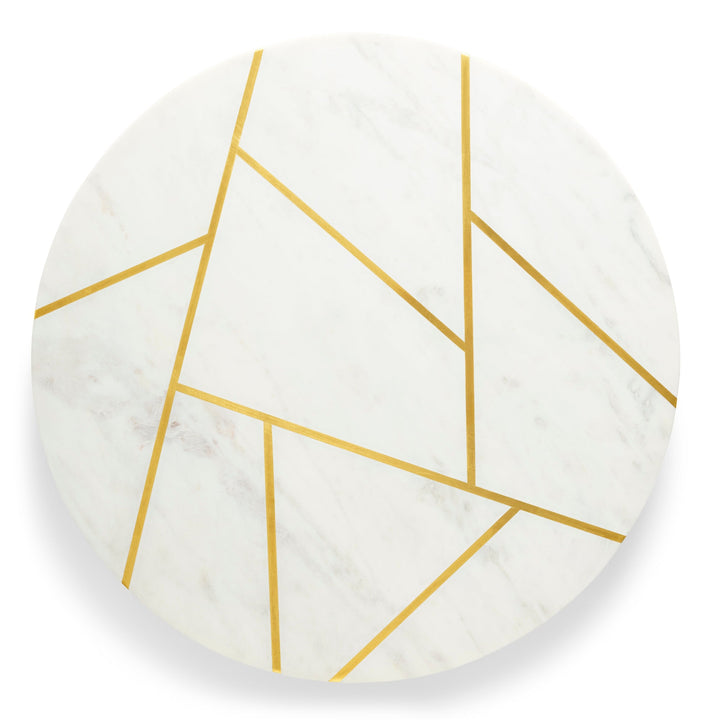 Marble and Brass Lazy Susan, 16"