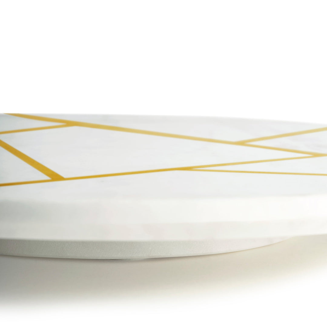 Marble and Brass Lazy Susan, 16"