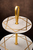 Gold-Inlay Marble 3-Tier Cake Stand