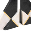 Black, Brass and White Marble Bookends, Set of 2