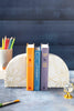 Enchant White Marble Bookends, Set of 2