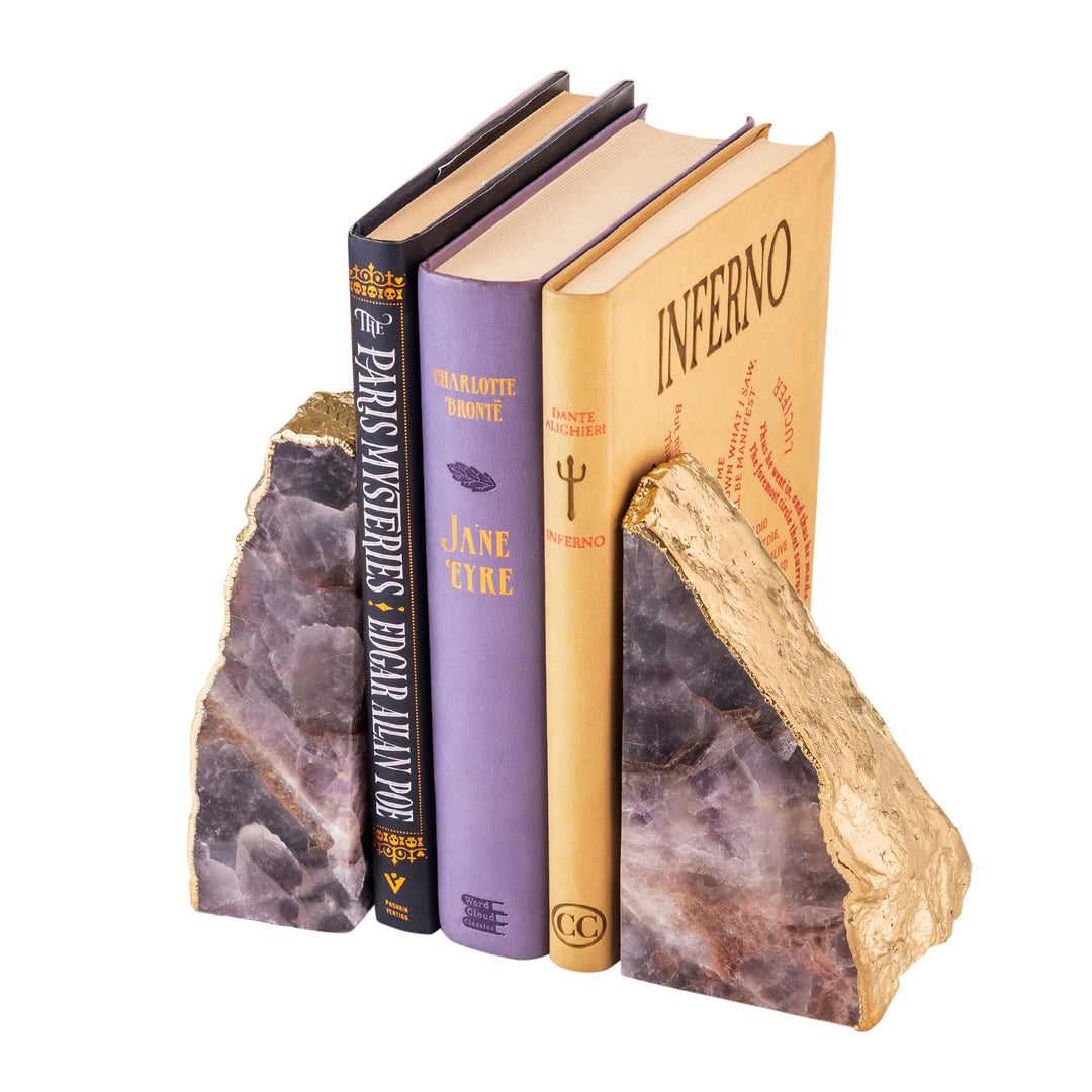 Dazzle Amethyst Bookends, Set of 2