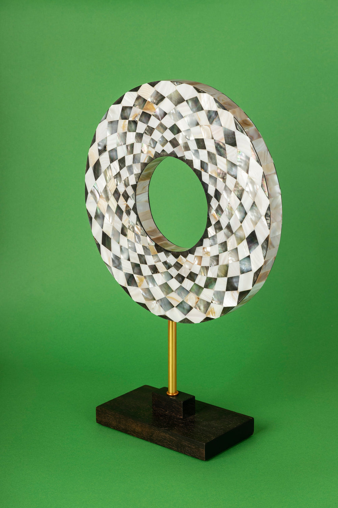 Mother of Pearl Ring on Stand Sculpture