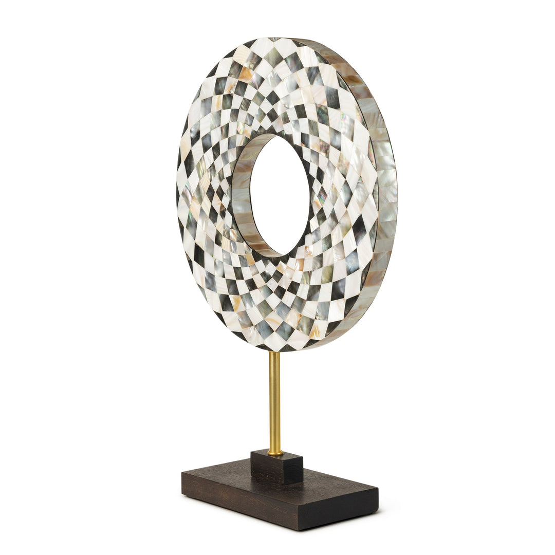 Mother of Pearl Ring on Stand Sculpture