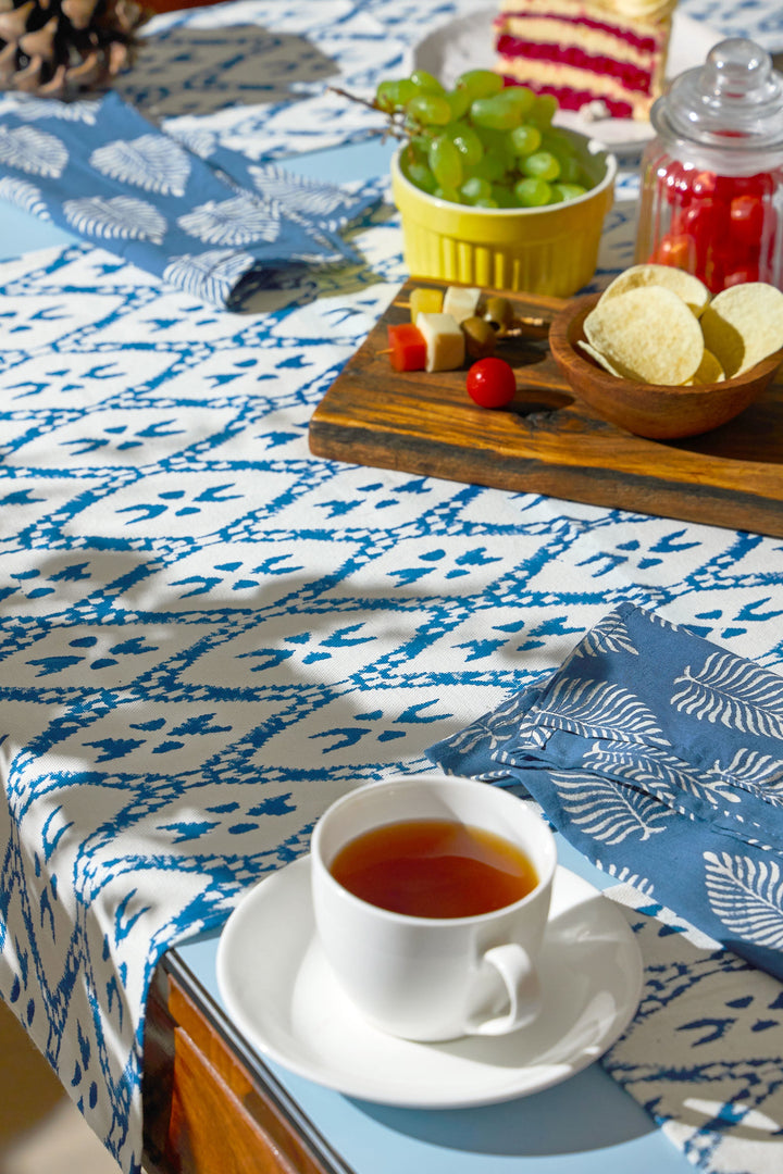 Neemrana Cotton Table Runner, Placemats & Napkins Set by GAURI KOHLI