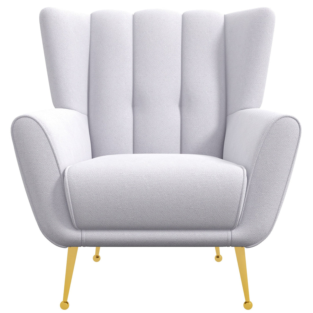 The Gianna Tufted Light Gray French Boucle Armchair