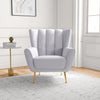 The Gianna Tufted Light Gray French Boucle Armchair