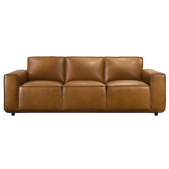 The Hanky Geniune Tan Leather Sofa Era and Style Inspired Home Décor 5