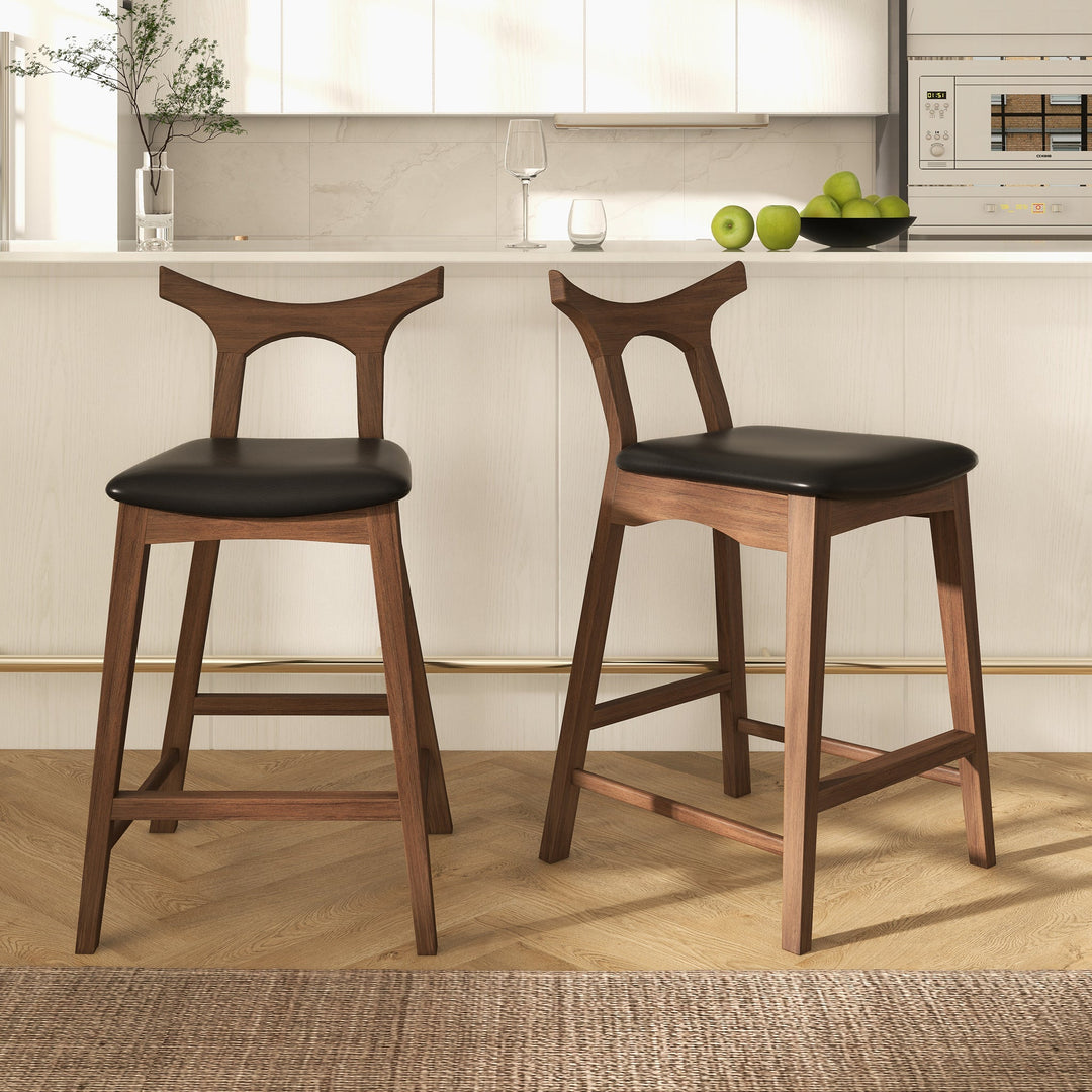 The Hester Solid Wood Upholstered Square Bar Chair (Set Of 2) Era and Style Inspired Home Décor 3