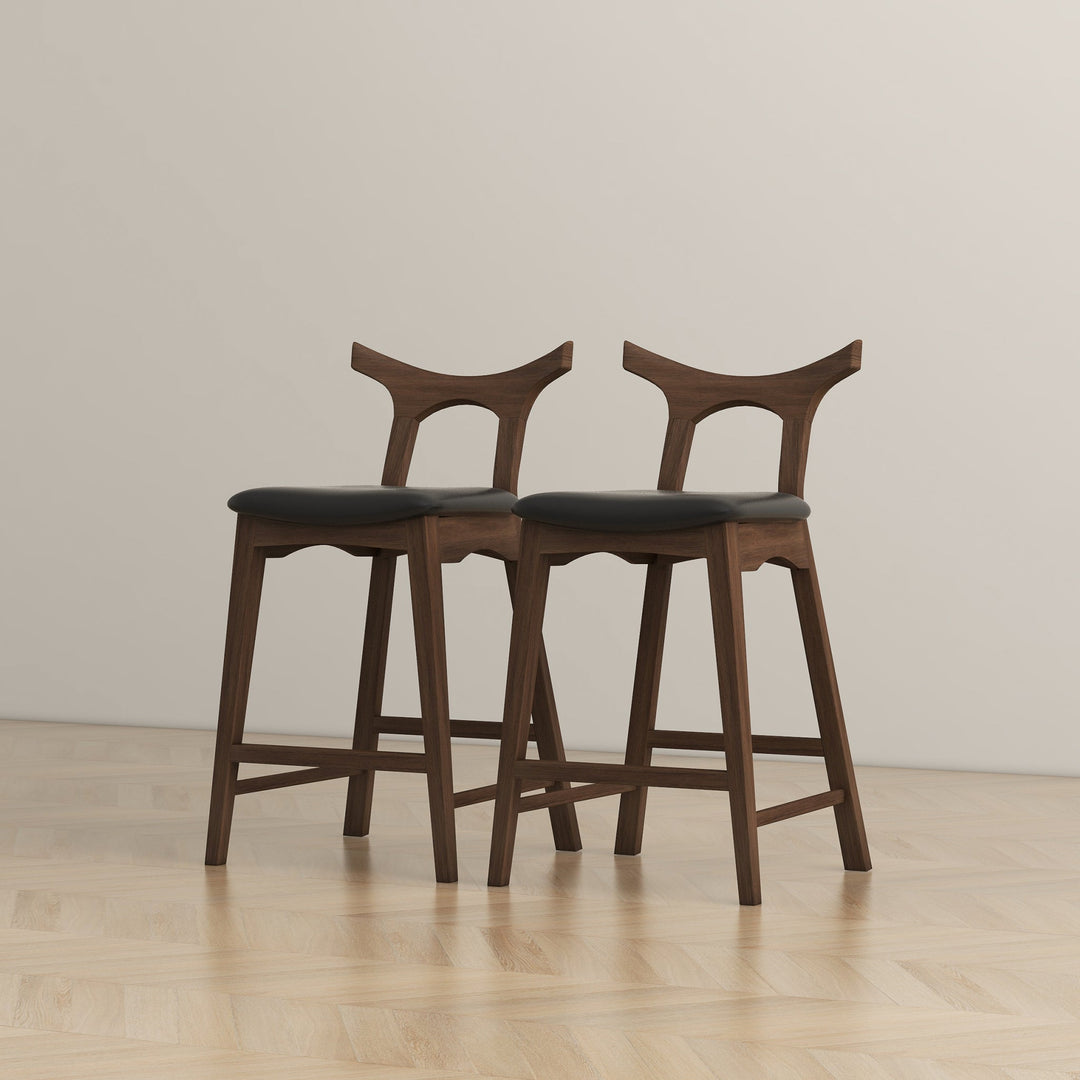 The Hester Solid Wood Upholstered Square Bar Chair (Set Of 2) Era and Style Inspired Home Décor 5