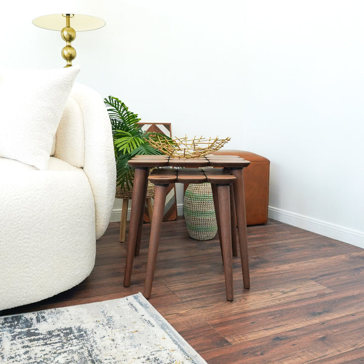 The Hilson Walnut Nesting Table Era and Style Inspired Home Décor 3