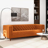 The Evelyn Mid Century Modern Burnt Orange Velvet Luxury Chesterfield Sofa Era and Style Inspired Home Décor 1