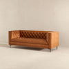 The Evelyn Mid Century Modern Cognac Leather Luxury Chesterfield Sofa Era and Style Inspired Home Décor 5