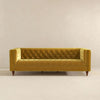 The Evelyn Mid Century Modern Yellow Velvet Luxury Chesterfield Sofa Era and Style Inspired Home Décor 6