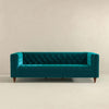 The Evelyn Mid Century Modern Teal Velvet Luxury Chesterfield Sofa Era and Style Inspired Home Décor 3