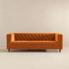 The Evelyn Mid Century Modern Burnt Orange Velvet Luxury Chesterfield Sofa Era and Style Inspired Home Décor 5