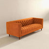 The Evelyn Mid Century Modern Burnt Orange Velvet Luxury Chesterfield Sofa Era and Style Inspired Home Décor 3