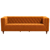 The Evelyn Mid Century Modern Burnt Orange Velvet Luxury Chesterfield Sofa Era and Style Inspired Home Décor 7