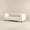 The Evelyn Mid Century Modern Cream Leather Luxury Chesterfield Sofa Era and Style Inspired Home Décor 5