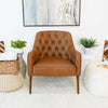 The Joshua Tufted Tan Leather Lounge Chair Era and Style Inspired Home Décor 6