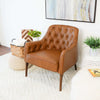 The Joshua Tufted Tan Leather Lounge Chair Era and Style Inspired Home Décor 5