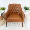 The Joshua Tufted Tan Leather Lounge Chair Era and Style Inspired Home Décor 3