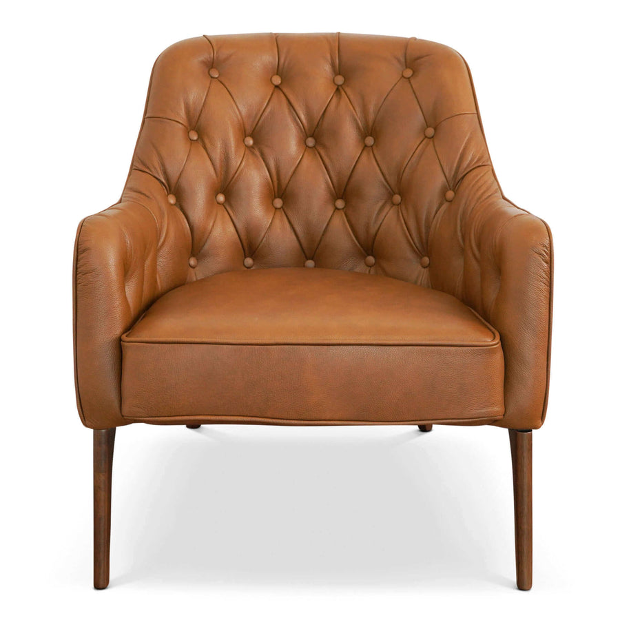 The Joshua Tufted Tan Leather Lounge Chair Era and Style Inspired Home Décor 1