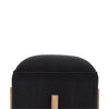 Black Velvet Solid Wood Footstool