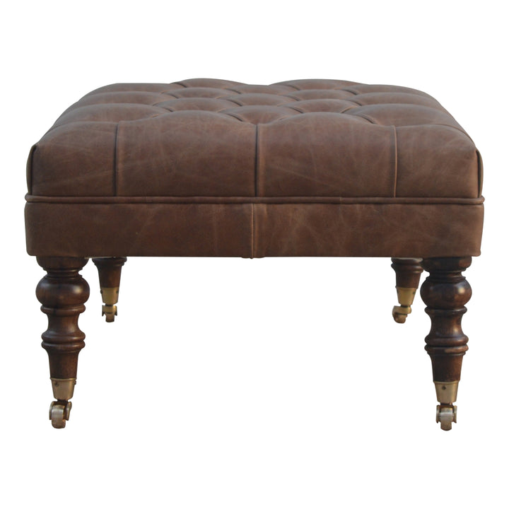 Buffalo Leather Ottoman