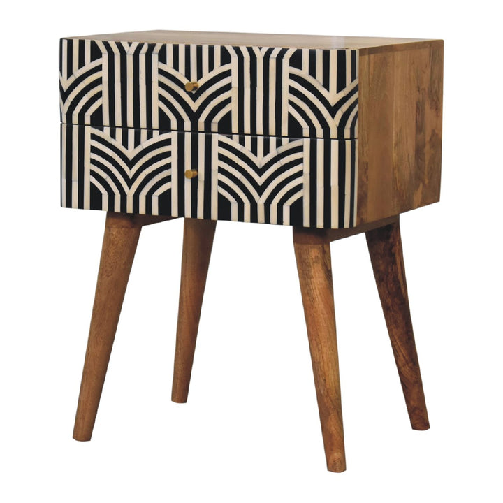 Edessa Bone Inlay Bedside Table