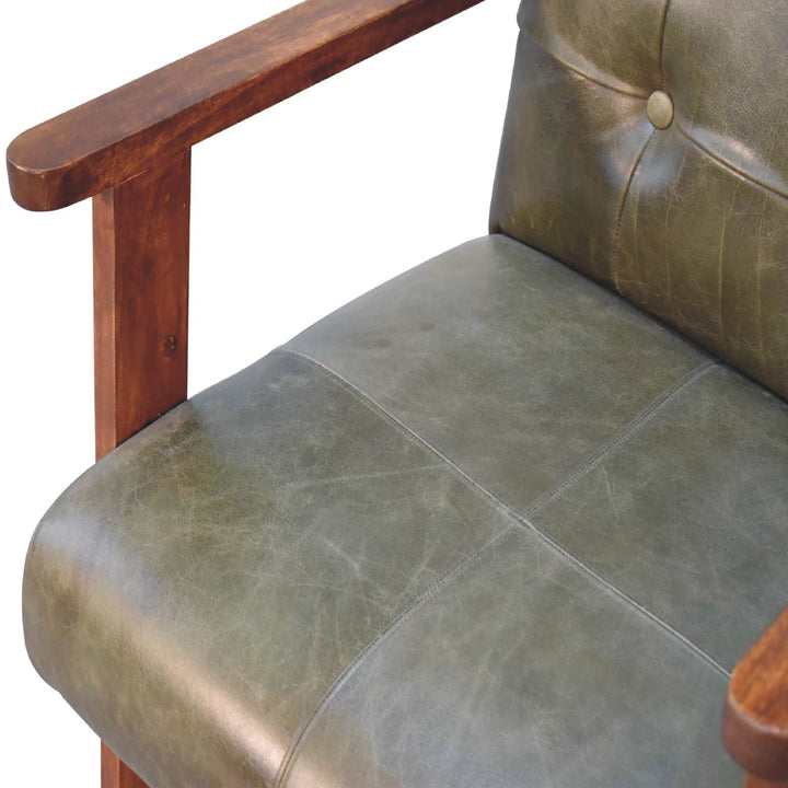 Olive Buffalo Leather Chair