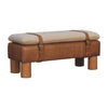 Strapped Boucle Bench Seat with Buffalo Leather Base