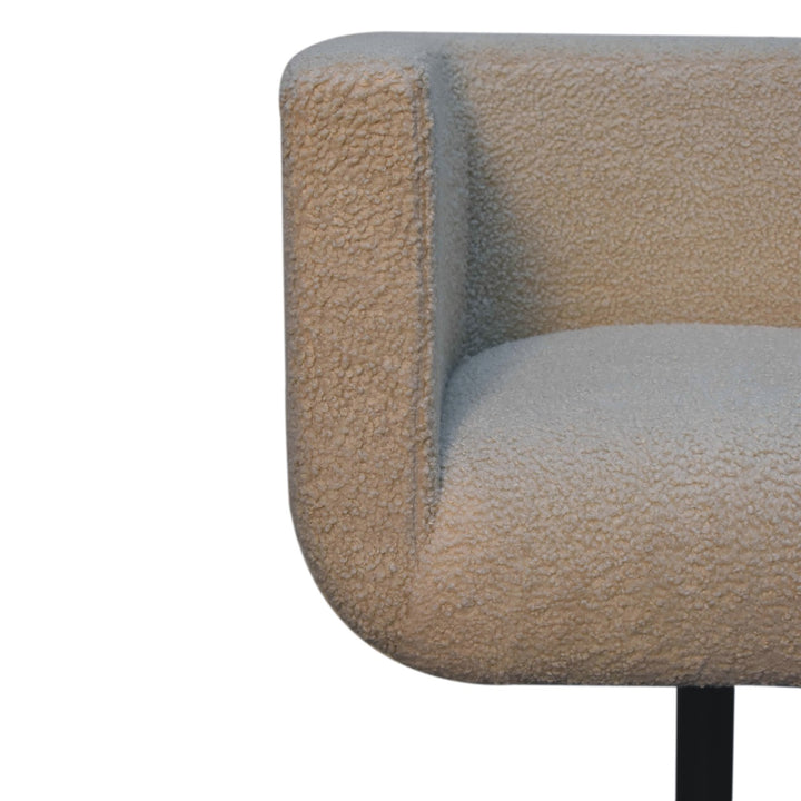 Cream Boucle Swivel Chair