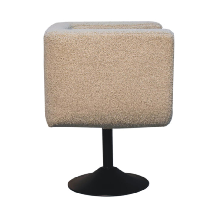 Cream Boucle Swivel Chair