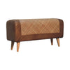 Large Seagrass Buffalo Hide Nordic Bench