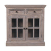 Stone Finish Cabinet with Glazed Doors