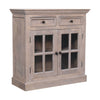 Stone Finish Cabinet with Glazed Doors